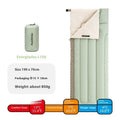 Four seasons portable camping sleeping bag for adults in Jiangnan Spring colour with storage bag.