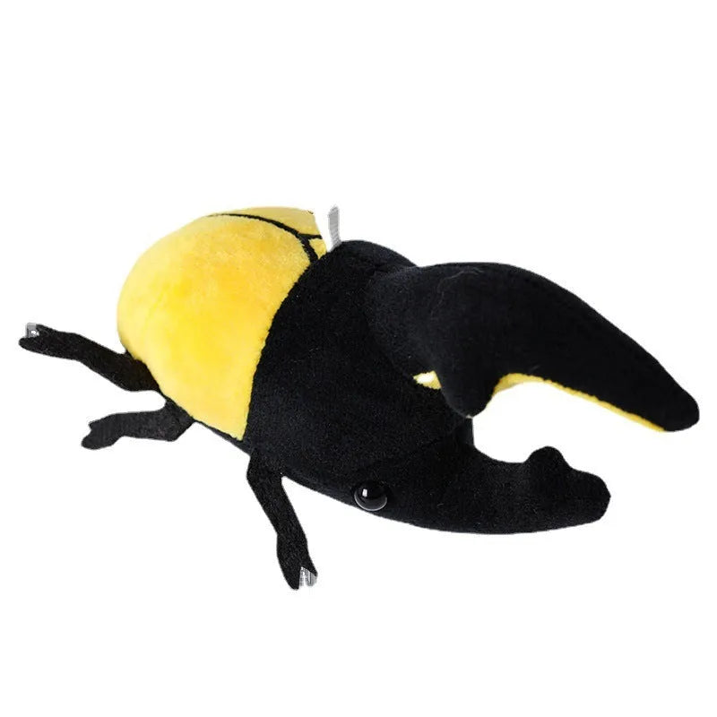 10cm small beetle doll plush Japanese rhinoceros beetle pendant in short plush fabric