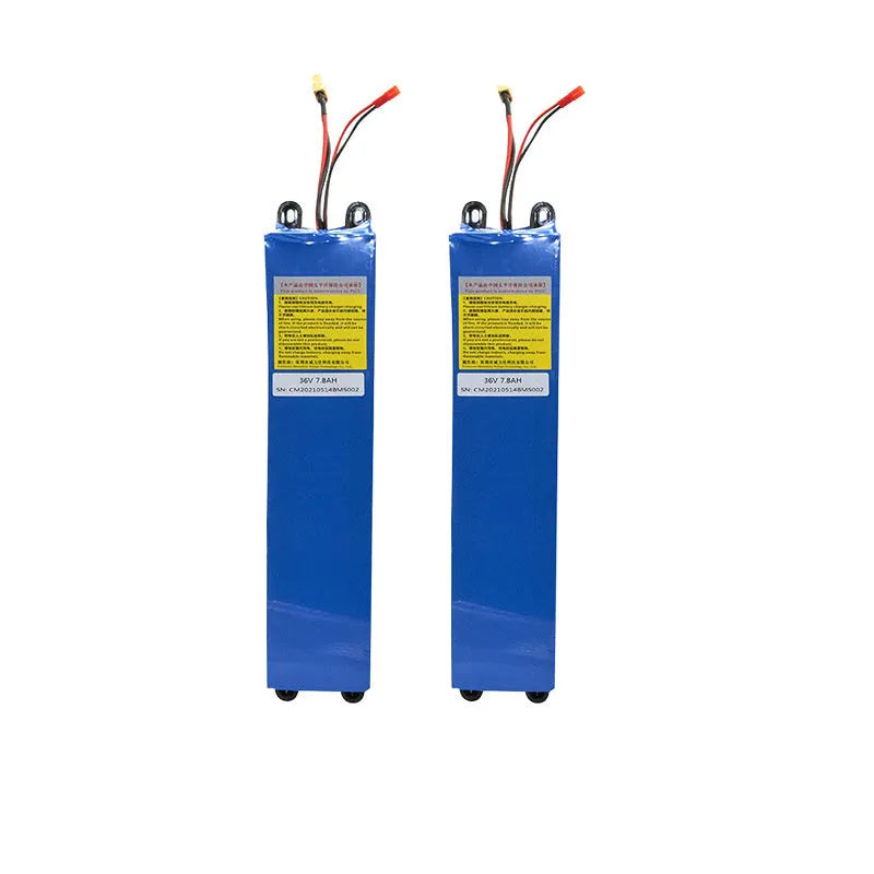36 volt lithium battery pack for electric scooter with 6.6Ah, 7.8Ah and 10.4Ah capacity options.