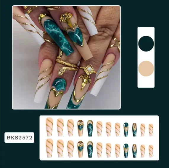 Ballet Wave Line design nail stickers in package with jelly glue bottles.
