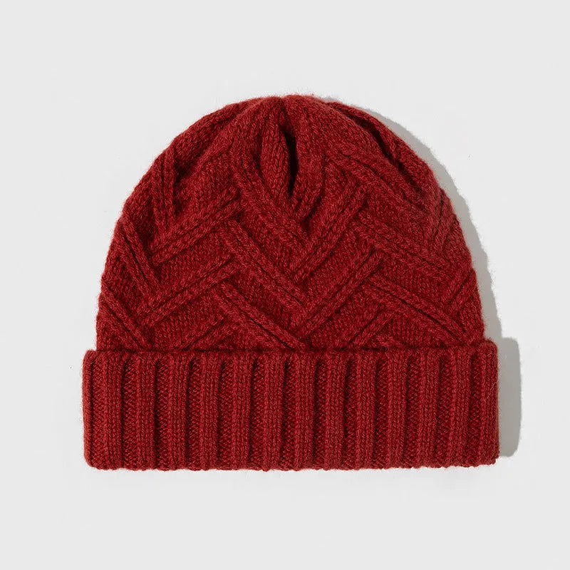 Wool knitted women's hat with dome crown in one of six colours on display