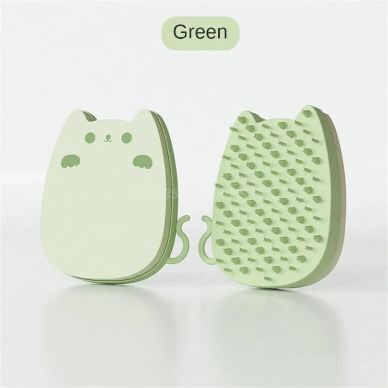 Brown blue green silicone sponge pet comb brush for cat and dog grooming