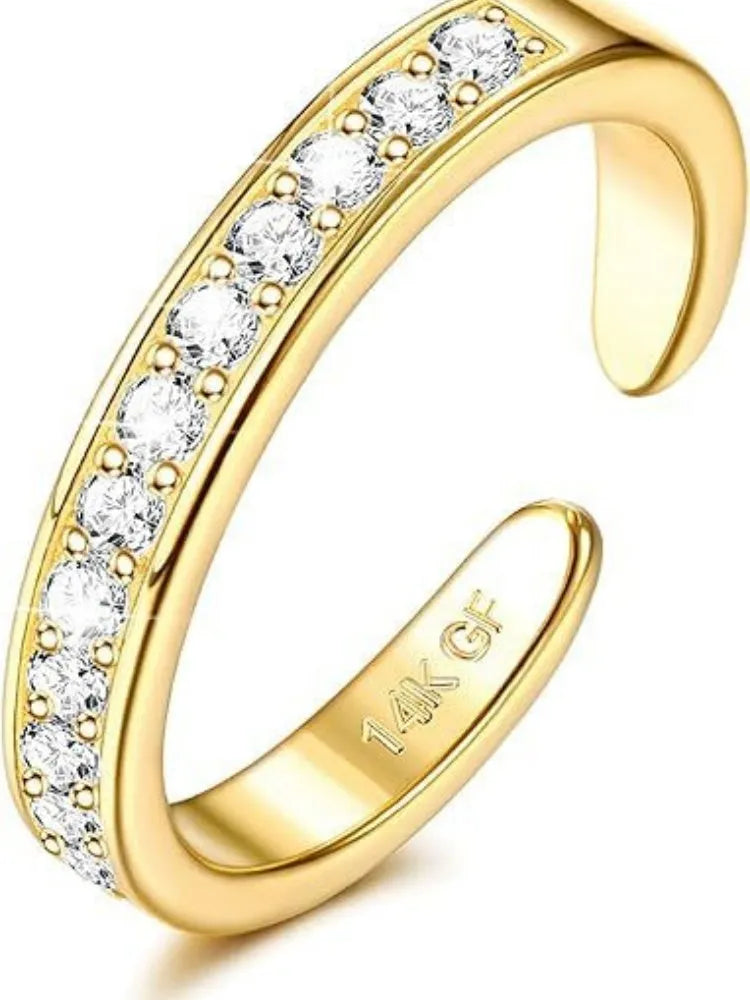 Geometric alloy toe ring with 14K thick gold plating at 0.5 thickness
