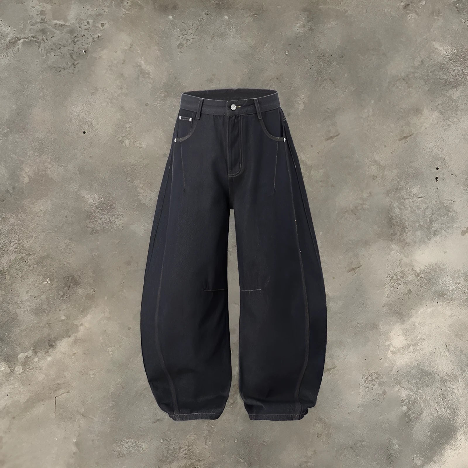 Men's original cow color wide leg denim trousers with mid waist fit