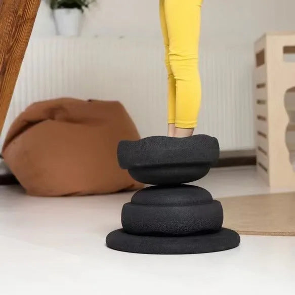 Plastic wood surf balance board for children with surfboard design in mixed colour or black options