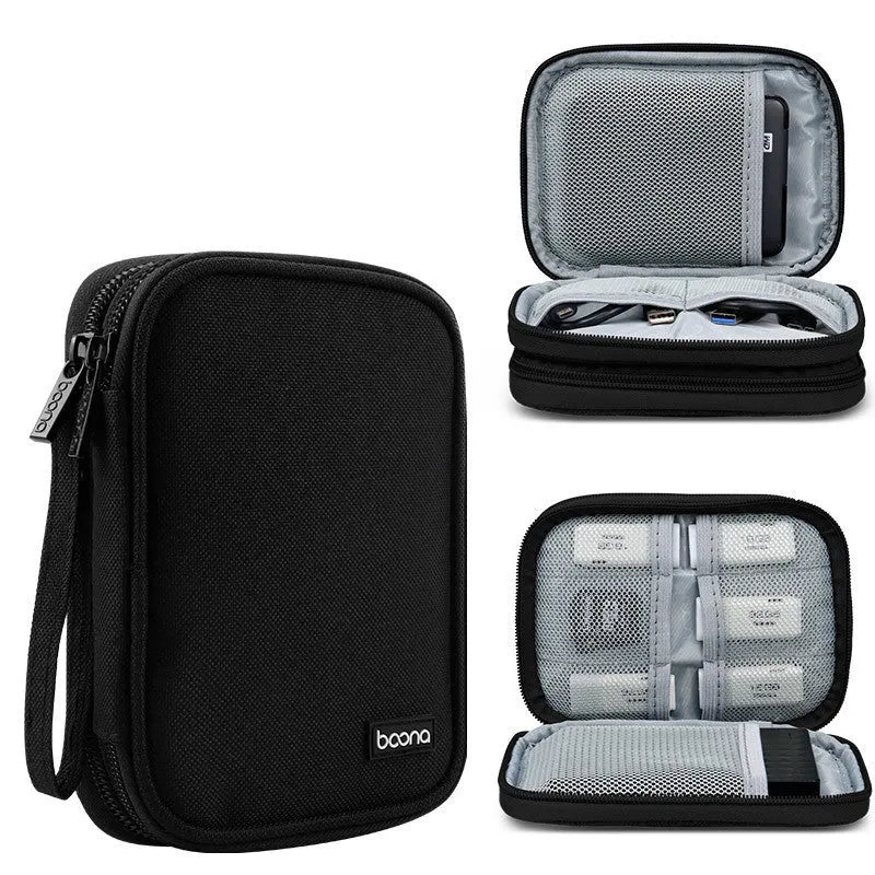 2.5-inch hard disk protective cover in black or grey, showing hard-shell and Oxford cloth style options