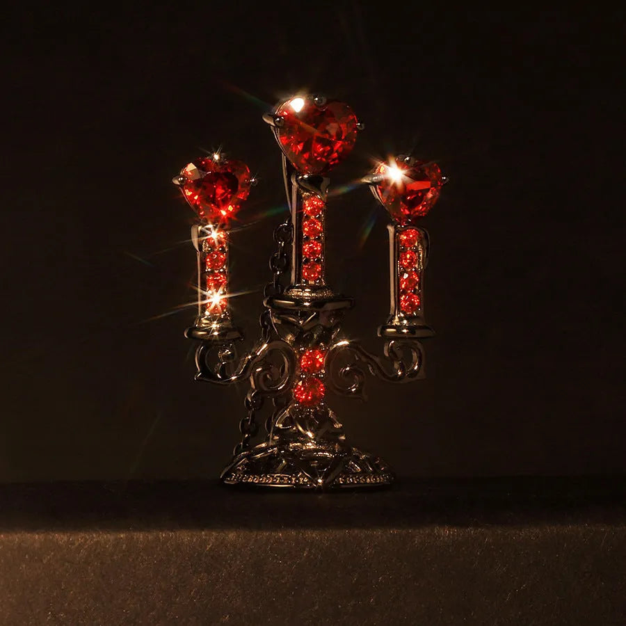 Gothic retro hollow candlestick clavicle chain necklace with cross chain design