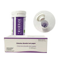 Bottle containing 50 chlorine dioxide test papers for water concentration detection