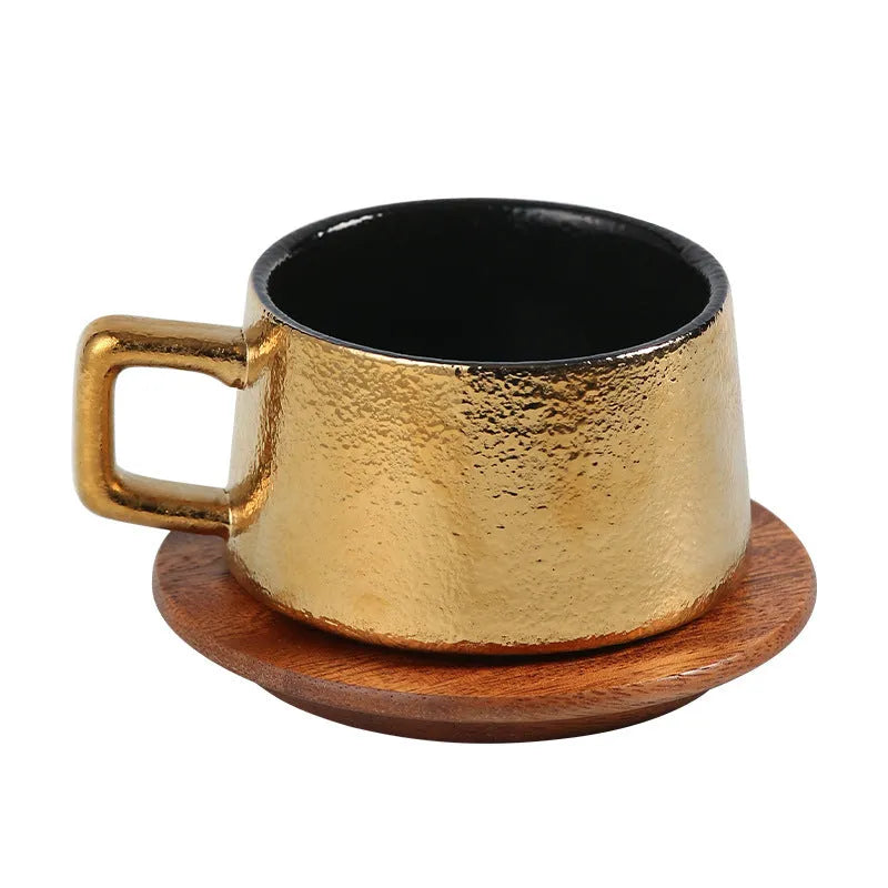 Office gift tumbler coffee cup suit with plated gift box showing gold and silver finish options