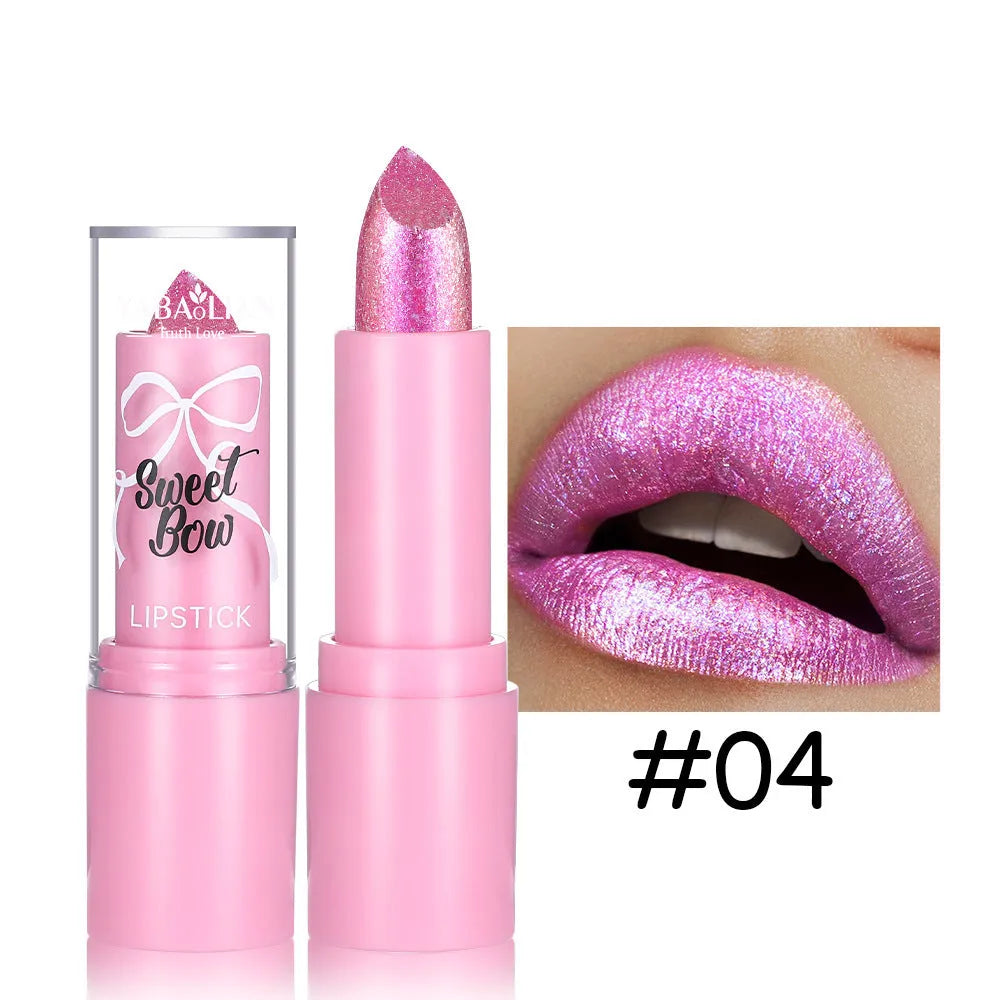 Sweetheart bow XINGX diamond lipstick from Starlight Diamond series in six colour shades.