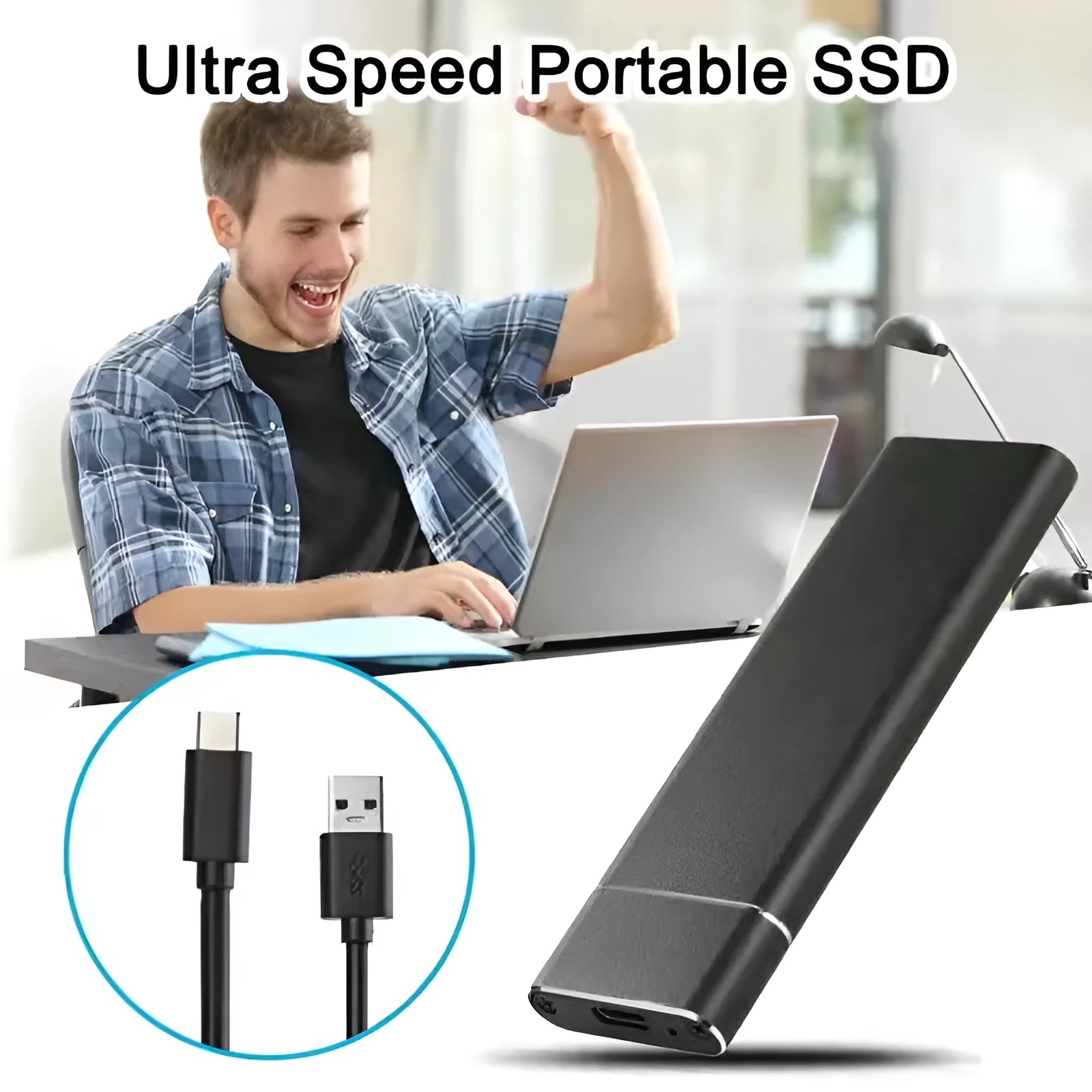 6TB capacity external mobile hard drive with metal shell in black blue orange red or silver colour options