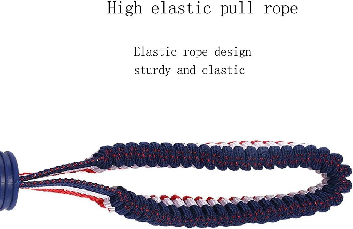 Blue dog ball with rope toy showing textured rubber surface and rope attachment for small breed dogs