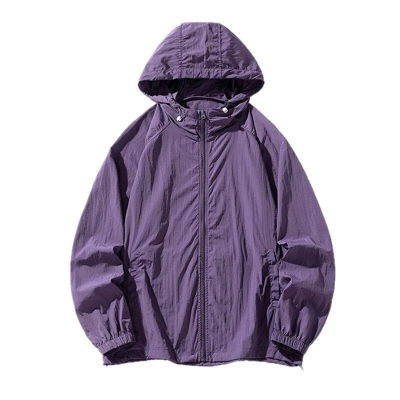 Loose-fit unisex nylon outdoor sports jacket shown in one of eight available colours.