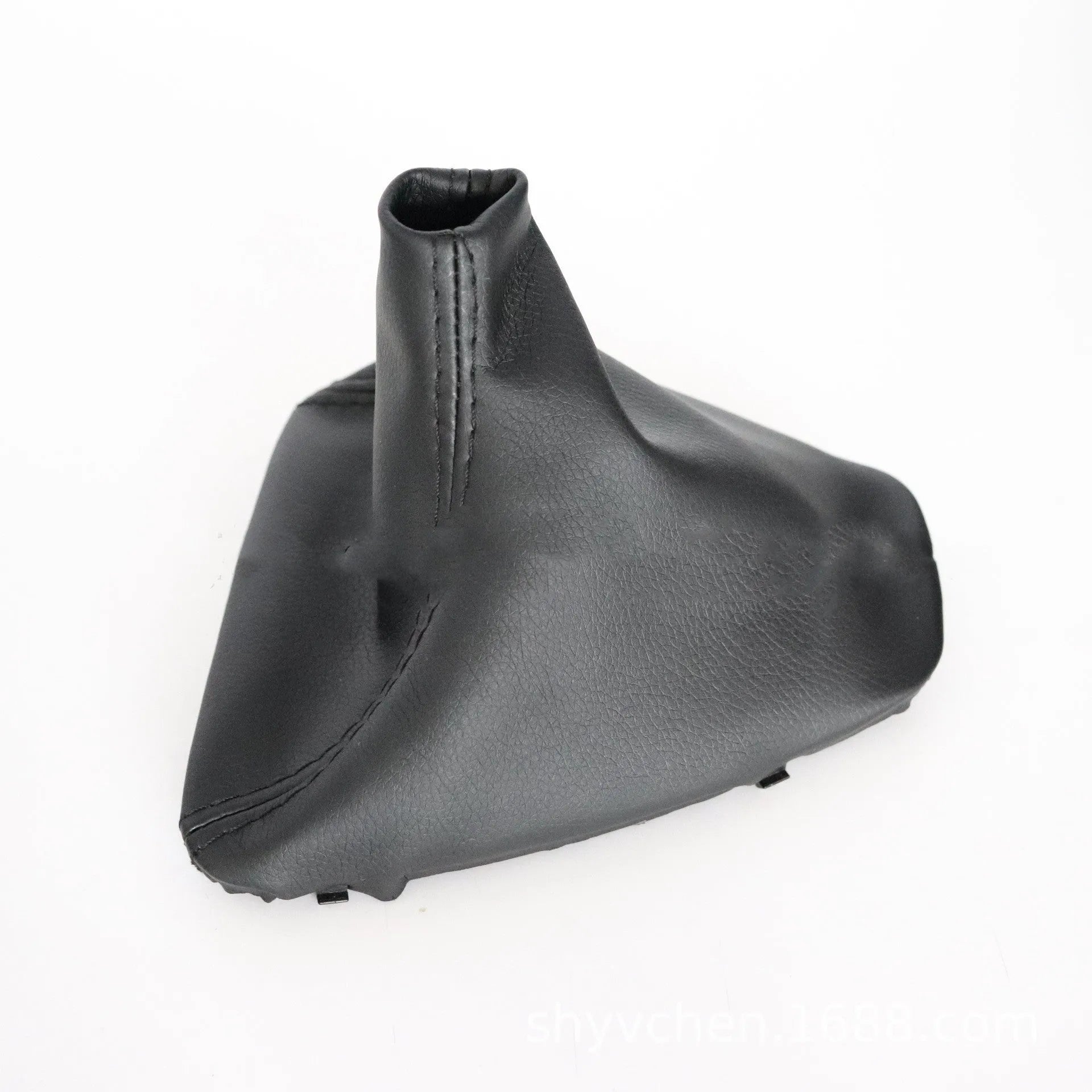 Black PU leather gear lever dust cover for BMW 3 Series interior console.