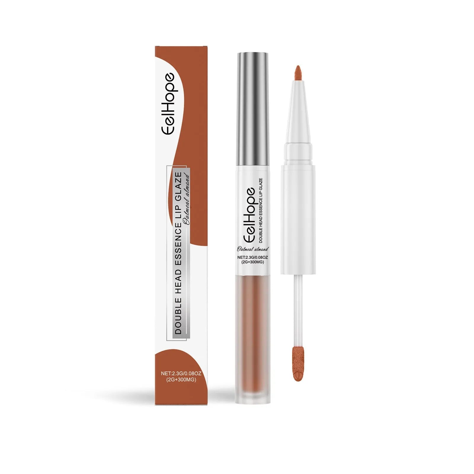 Double-headed lip liner and lip lacquer pen cosmetic set