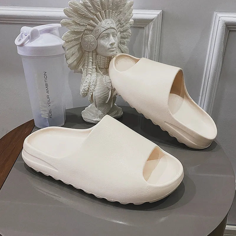 Women's thick sole beach slippers in EVA material available in multiple colours and sizes