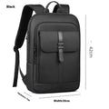 Black Oxford cloth lightweight backpack with sewing line detail for business commuting