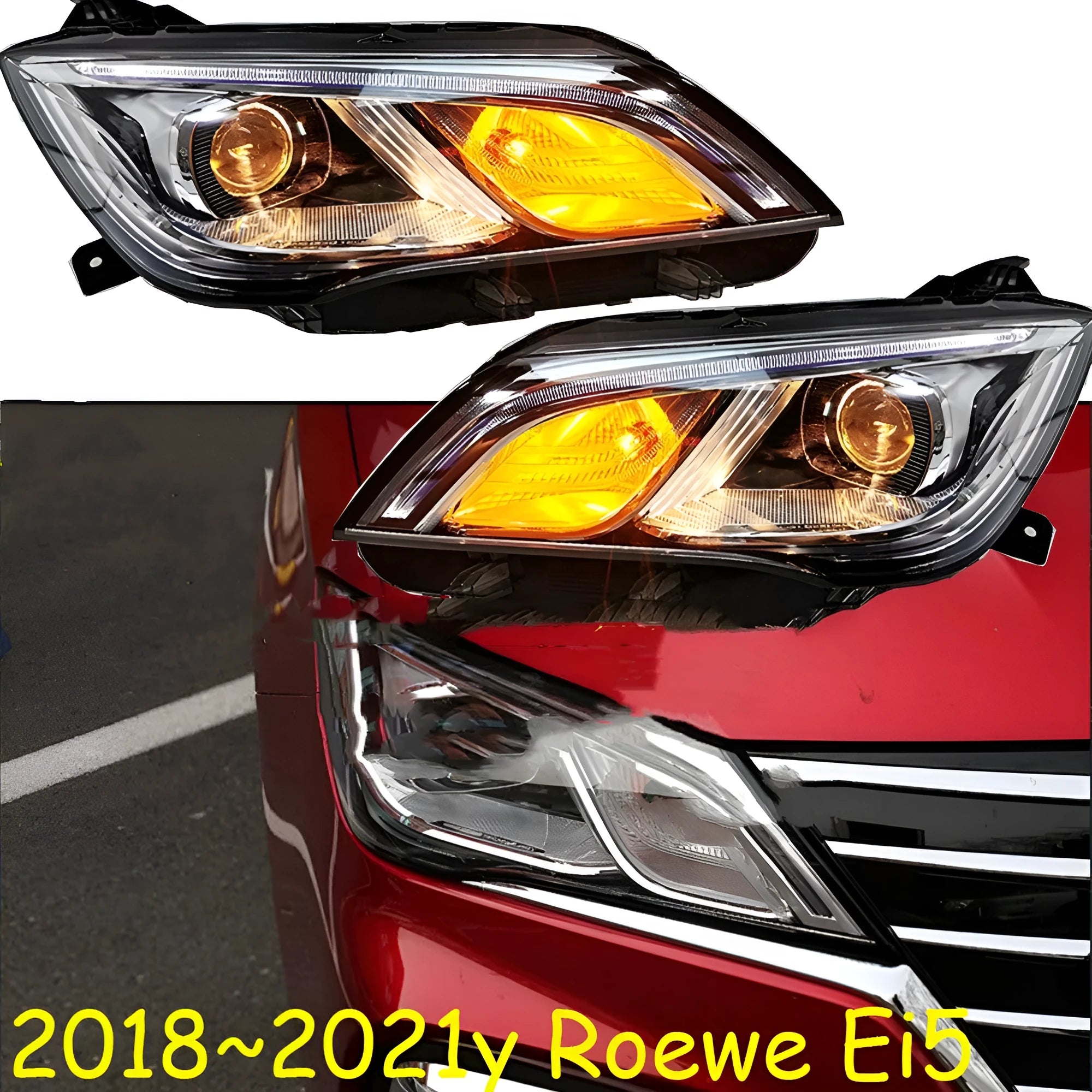 Replacement car headlight assembly for 2018-2021 model vehicles, showing ABS housing.