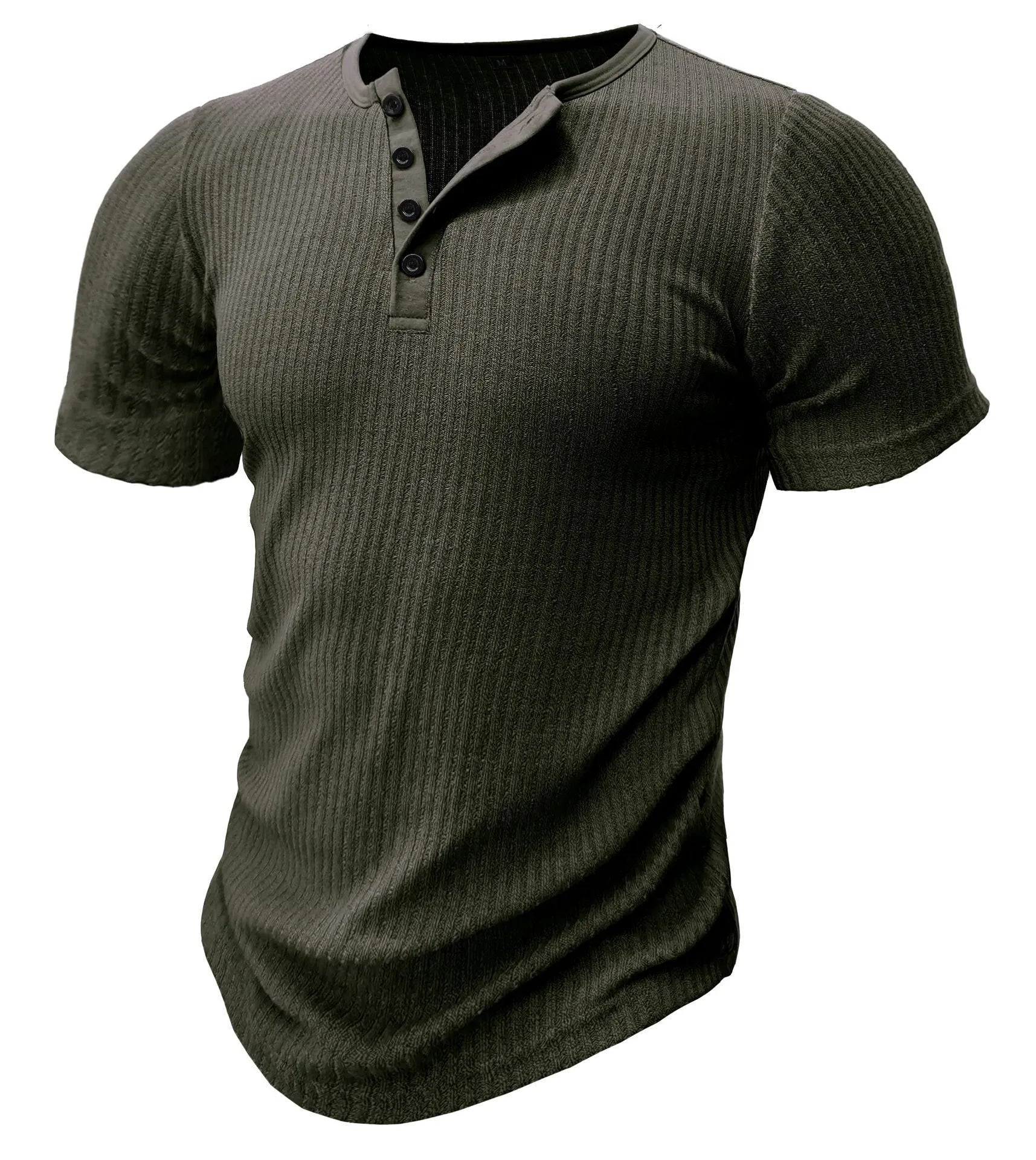 Man wearing a slim-fit solid colour polyester sports t-shirt in a muscle tee style.