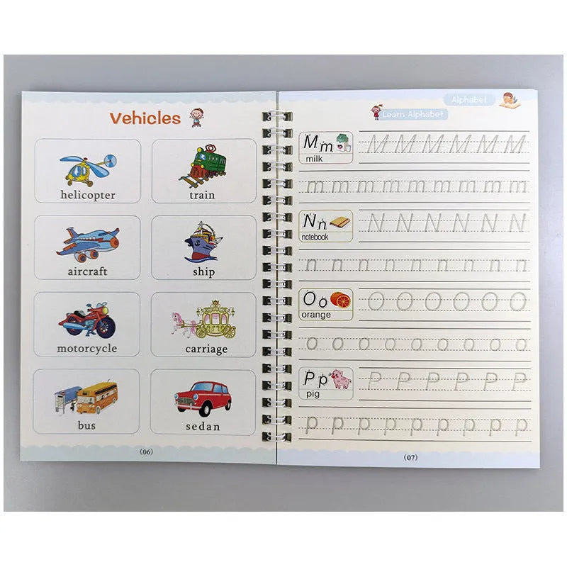 Magic Stylus Clean handwriting copybook set with pen and refills in four colour options.