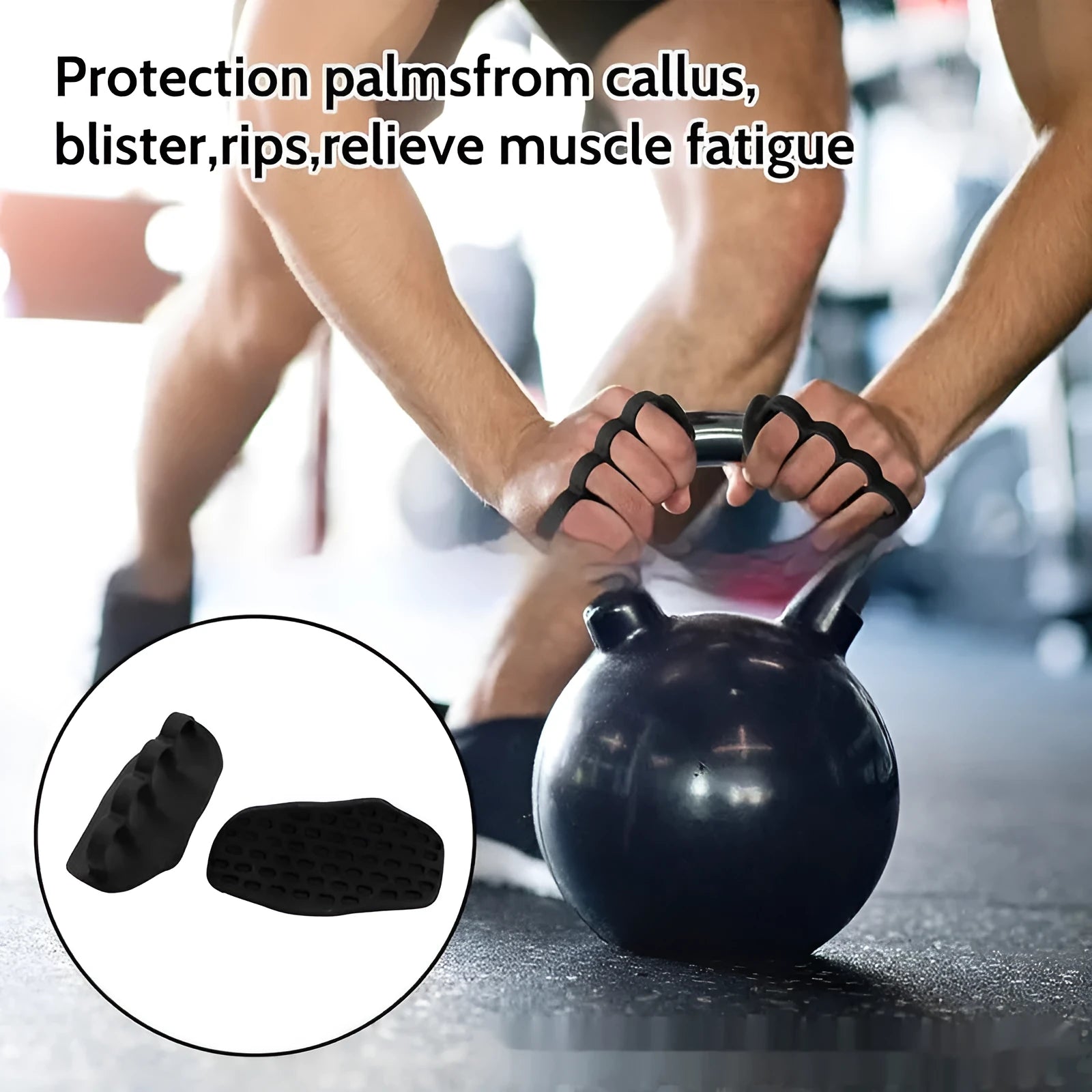 Black finger exerciser grip strength trainer with non-slip surface on a white background.