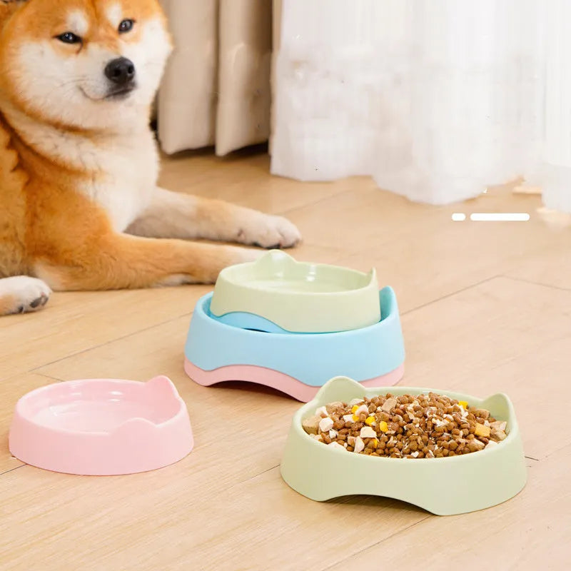 Blue ceramic dog slow feeder bowl with maze design for large breed dogs.