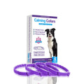 Four dog anxiety relief collars in different colours, showing Chinese style design and TPR material.