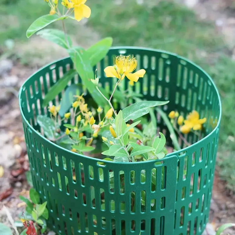 Plastic simulated bark tree protective cover in green colour for outdoor use