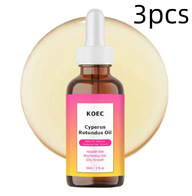 Cyperus Tuber body care massage oil in a 60ml bottle with green label on a white background