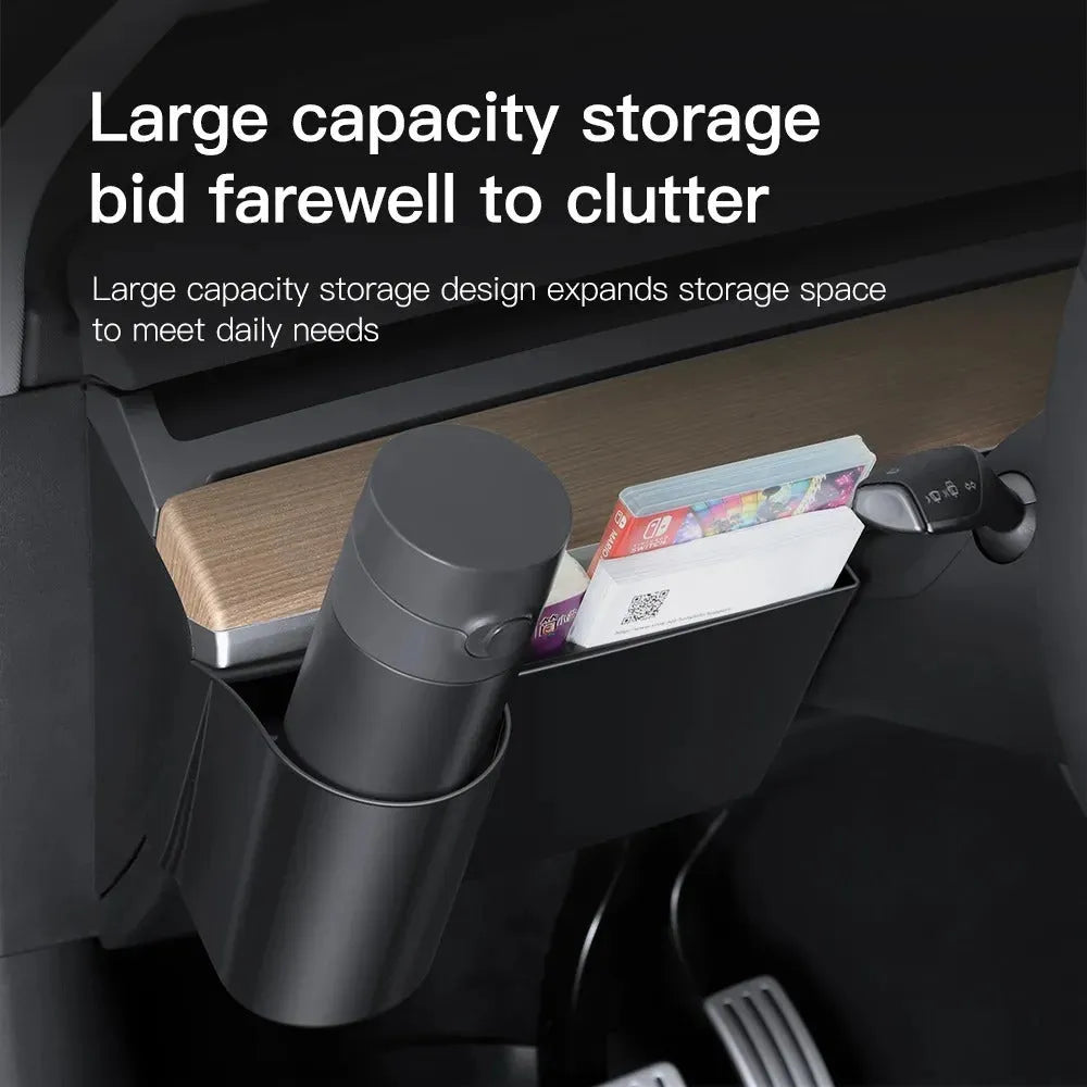 Plastic dashboard cup holder for left-hand drive Tesla Model 3 and Model Y vehicles