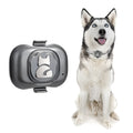 Black pet GPS tracker with hanging rope for attachment to dog or cat collars