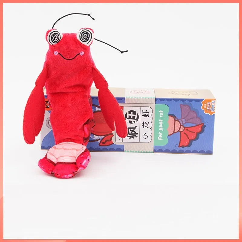 Intelligent start stop electric automatic cat toy plush in Lobster and Shrimp styles 24x19x6 cm