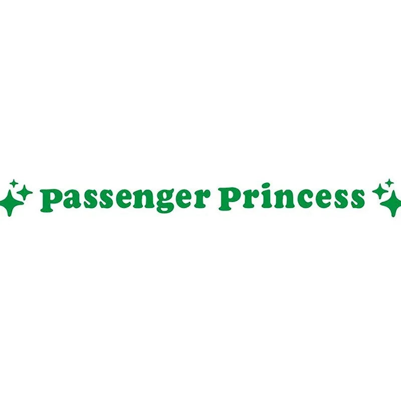 Passenger Princess decorative vinyl sticker for car rearview mirror, 12.5cm size in multiple colour options.