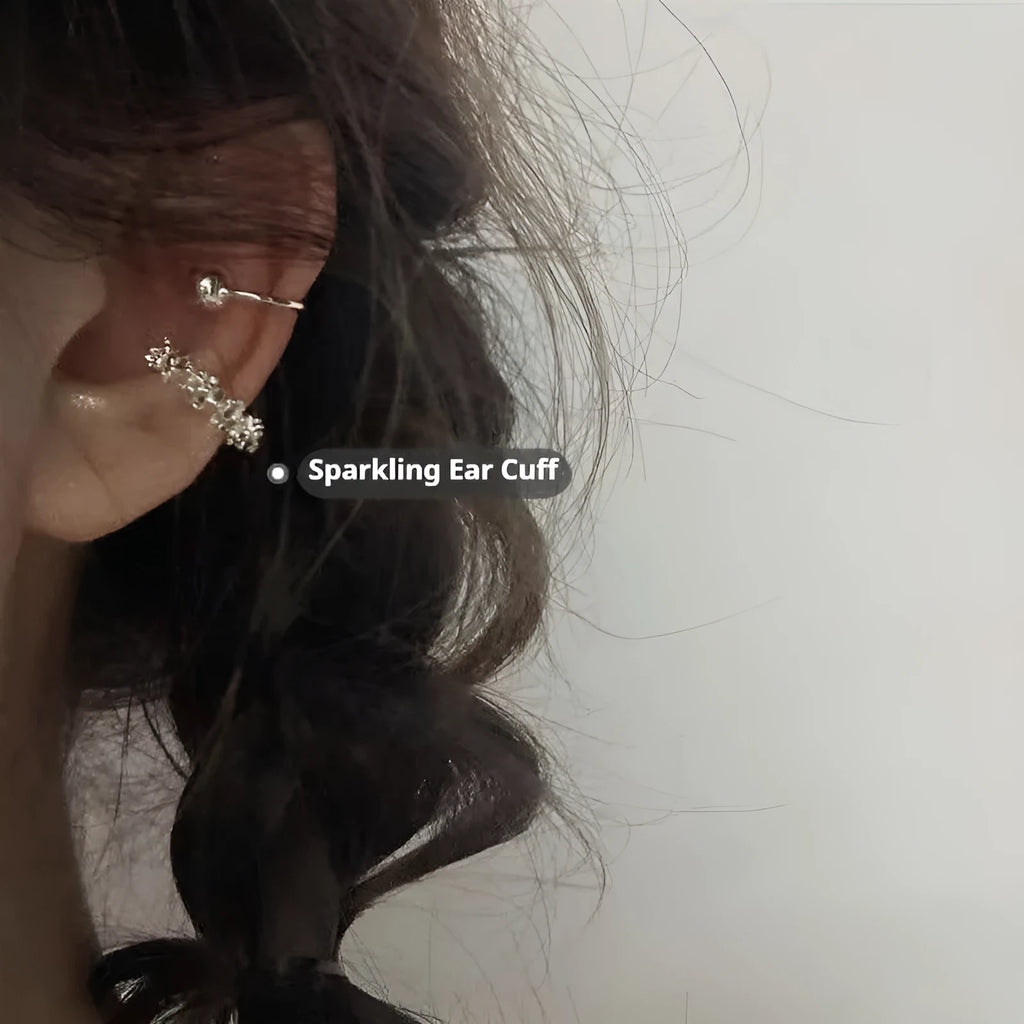 Irregular geometric ear clip earrings with frosty alloy finish in B4710 colour
