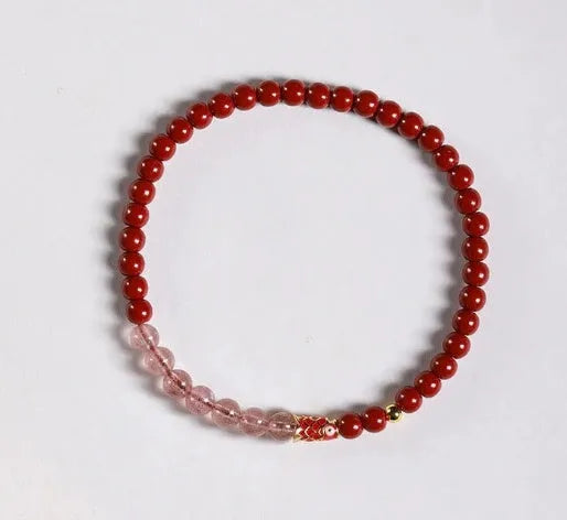Hand-woven unisex bracelet with purple gold sand and koi pendant in retro style