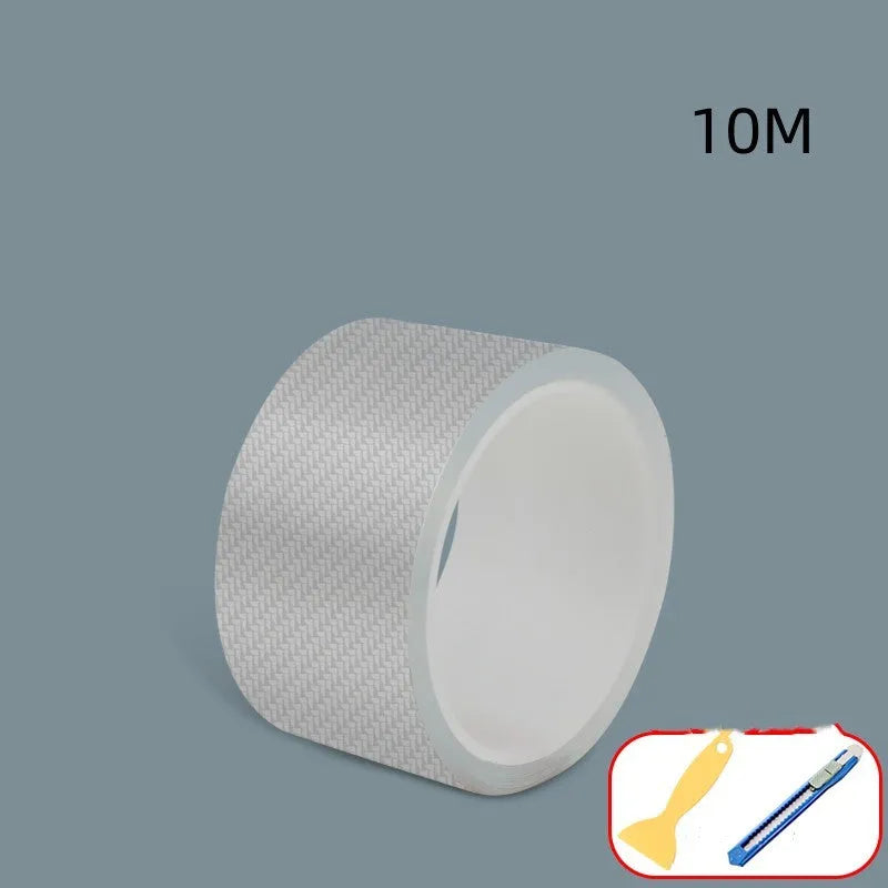 Carbon fibre automotive protection strip roll for car door edges and thresholds