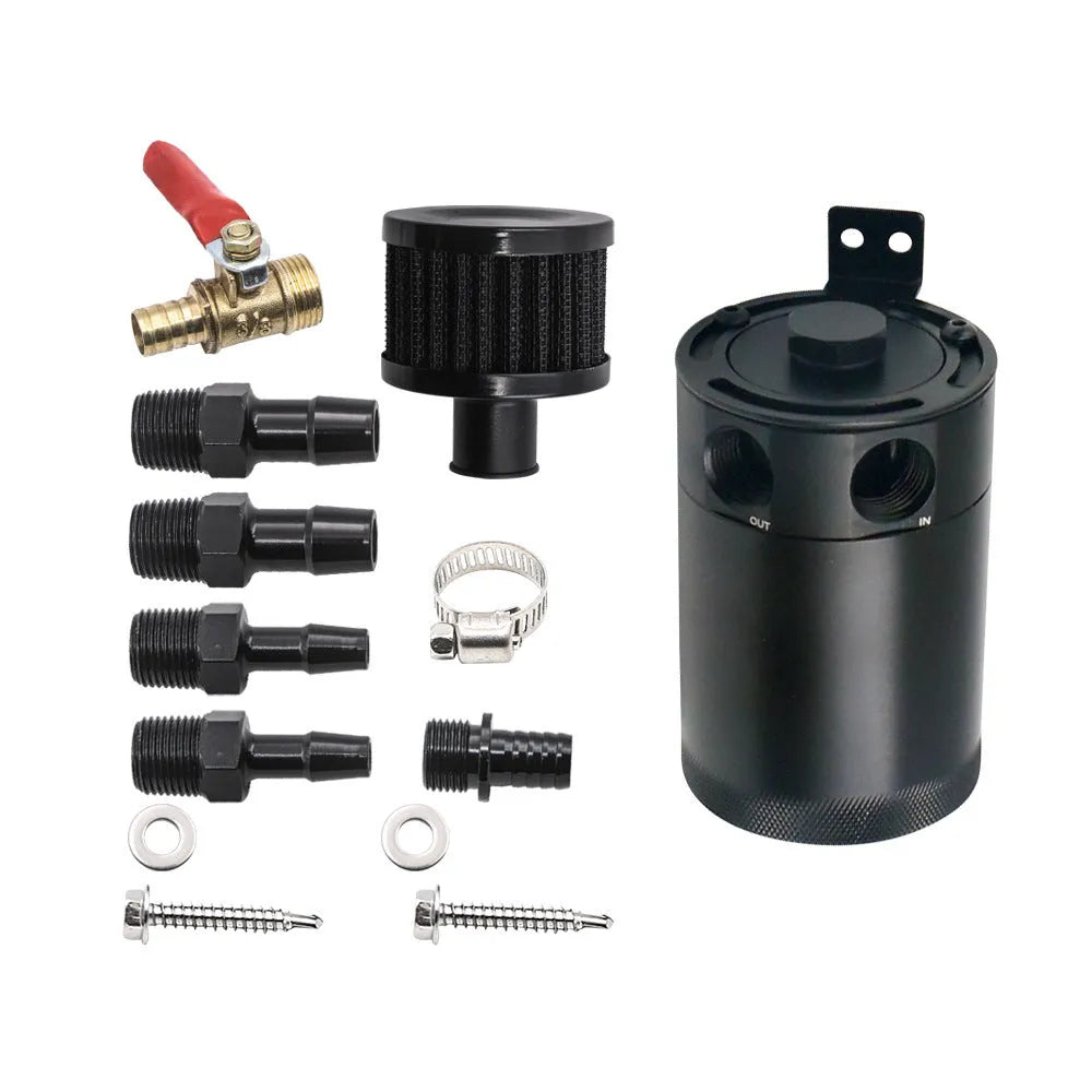 Aluminium automotive oil pot with two-hole design in black or silver colour