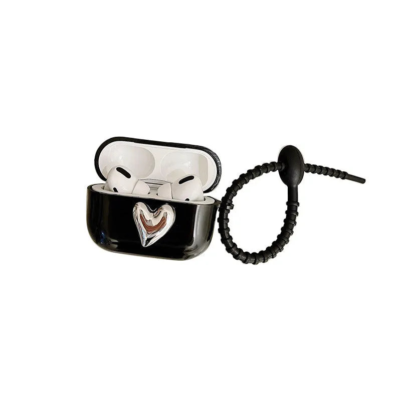 Creative electroplating love heart TPU earphone sleeve for AirPods charging case