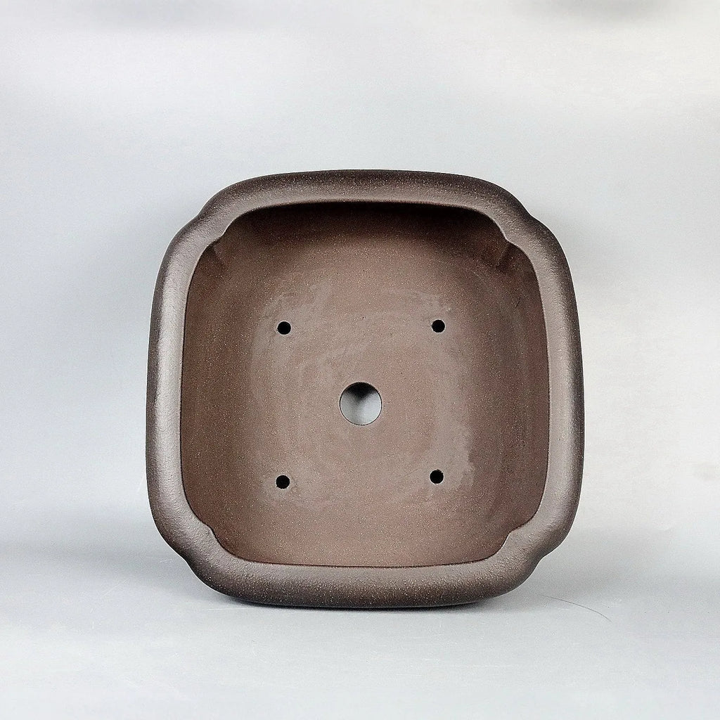 Handmade antique square purple clay ceramic bonsai flower pot with 41cm external size
