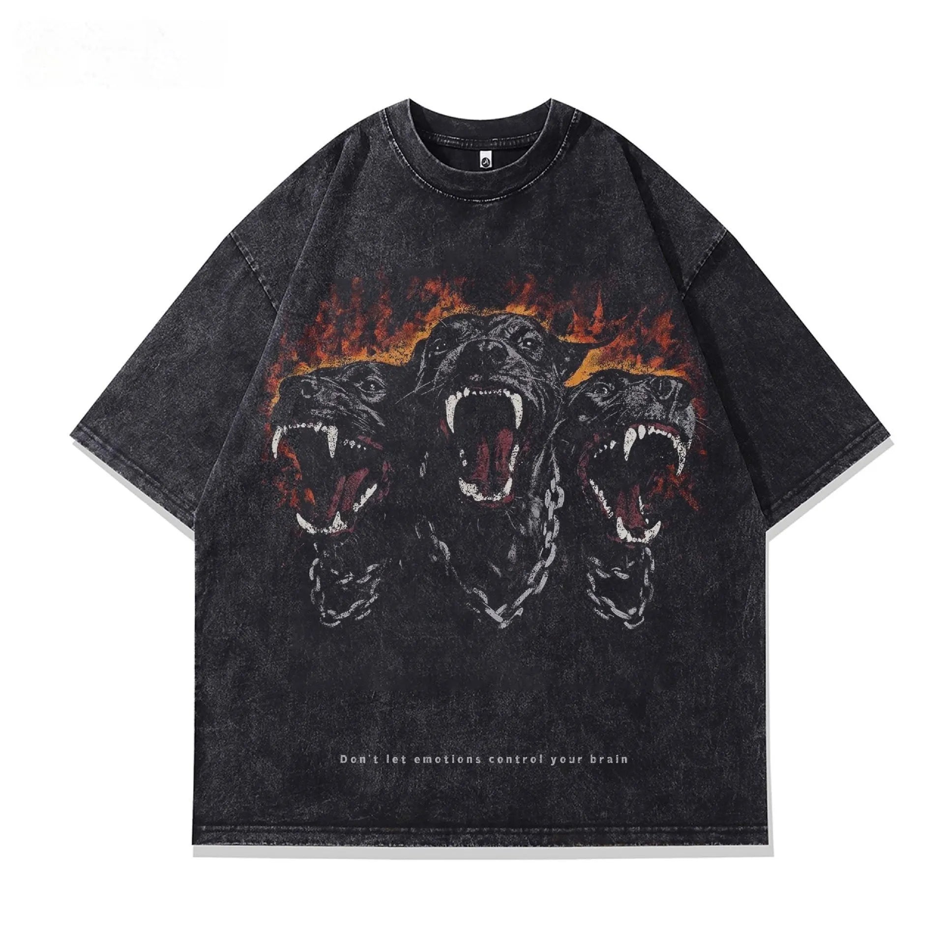 Men's short sleeve cotton T-shirt with character pattern design in loose pullover style