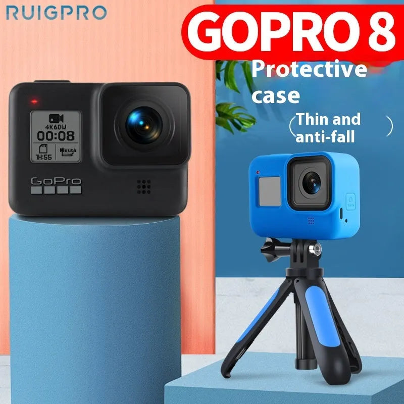 GoPro Hero8 Black protective sleeve and anti-lost strap accessory kit in silicone with multiple colour options