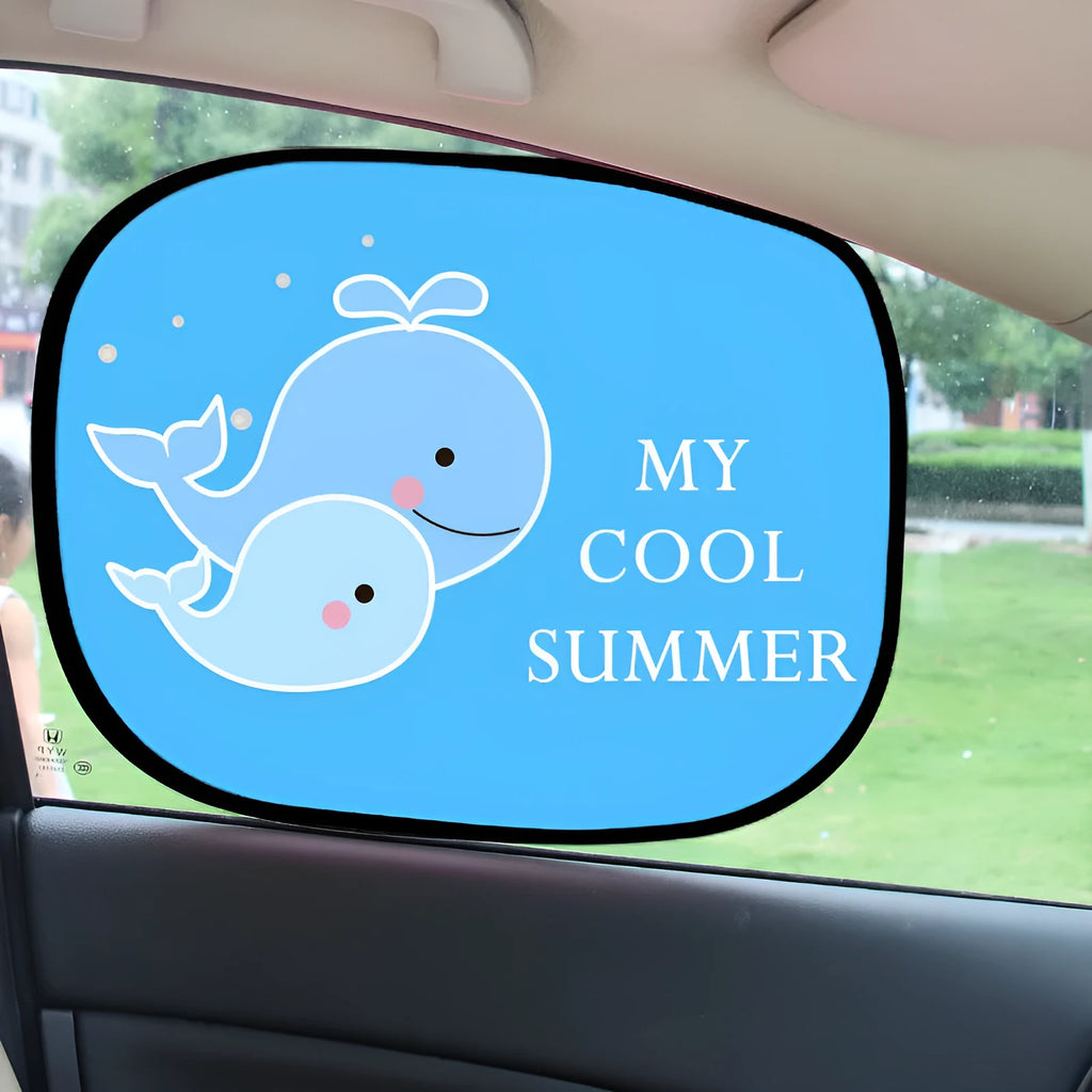 Electrostatic adsorption car side window sunshade with nylon mesh in animal-themed sizes