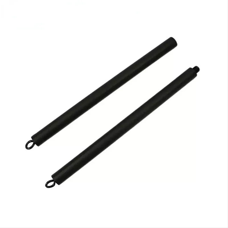 Two-segment push-and-pull fitness stick for yoga and Pilates resistance exercises.