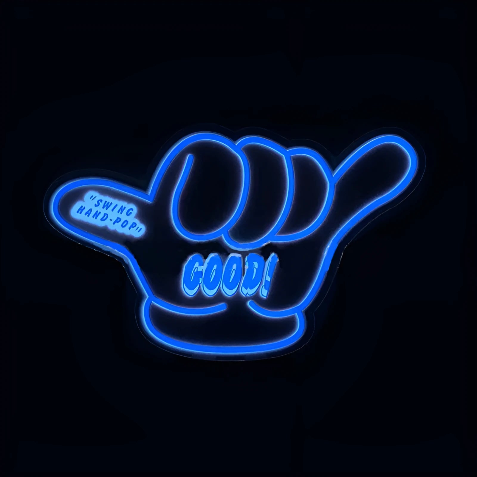Self-adhesive luminous wall stickers with driver kit showing multiple colour options and text designs on window