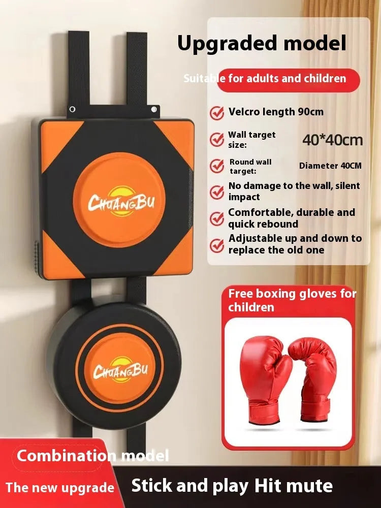 Hanging boxing sandbag wall target with PU leather construction for home fitness training