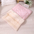 Soft cat bed in pink with detachable mat and foldable design, size M 70x100cm