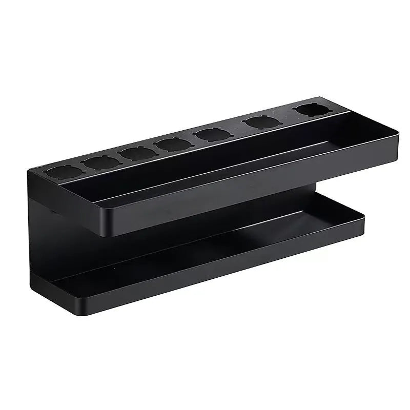 White double-layer aluminium bathroom storage rack with wave-shaped design for Marcel wavers