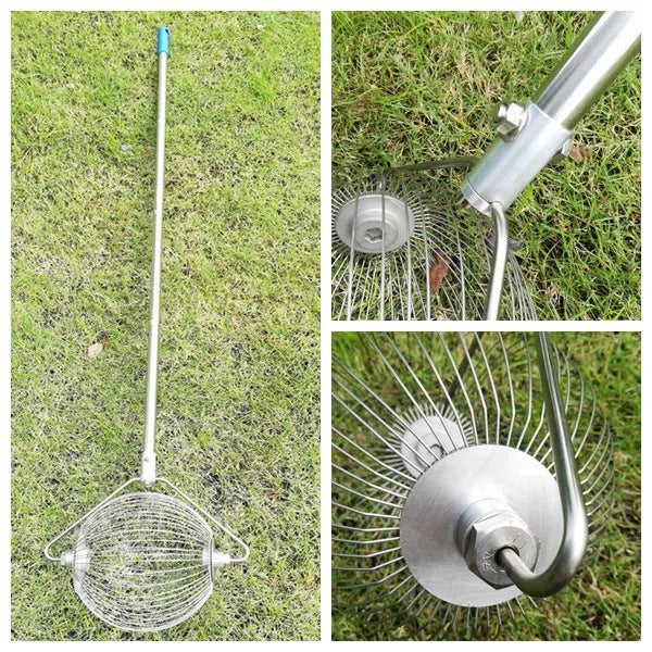 304 stainless steel golf ball picker with metal colour finish for retrieving practice balls.