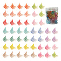 Assorted glitter butterfly hair claw clips showing multiple colours from 50-piece set with compact dimensions