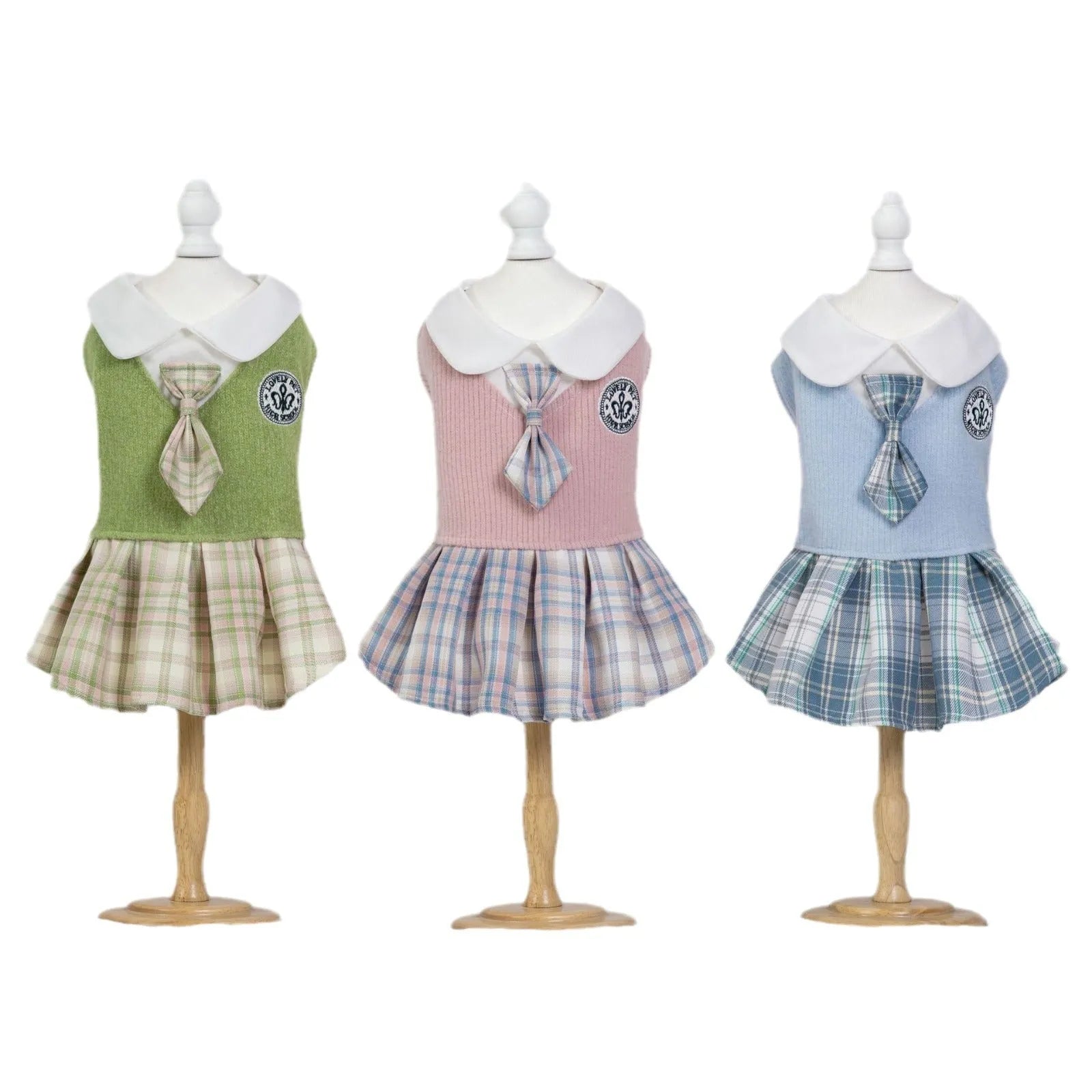 Tartan pattern pet skirt for small dogs and cats in princess style design